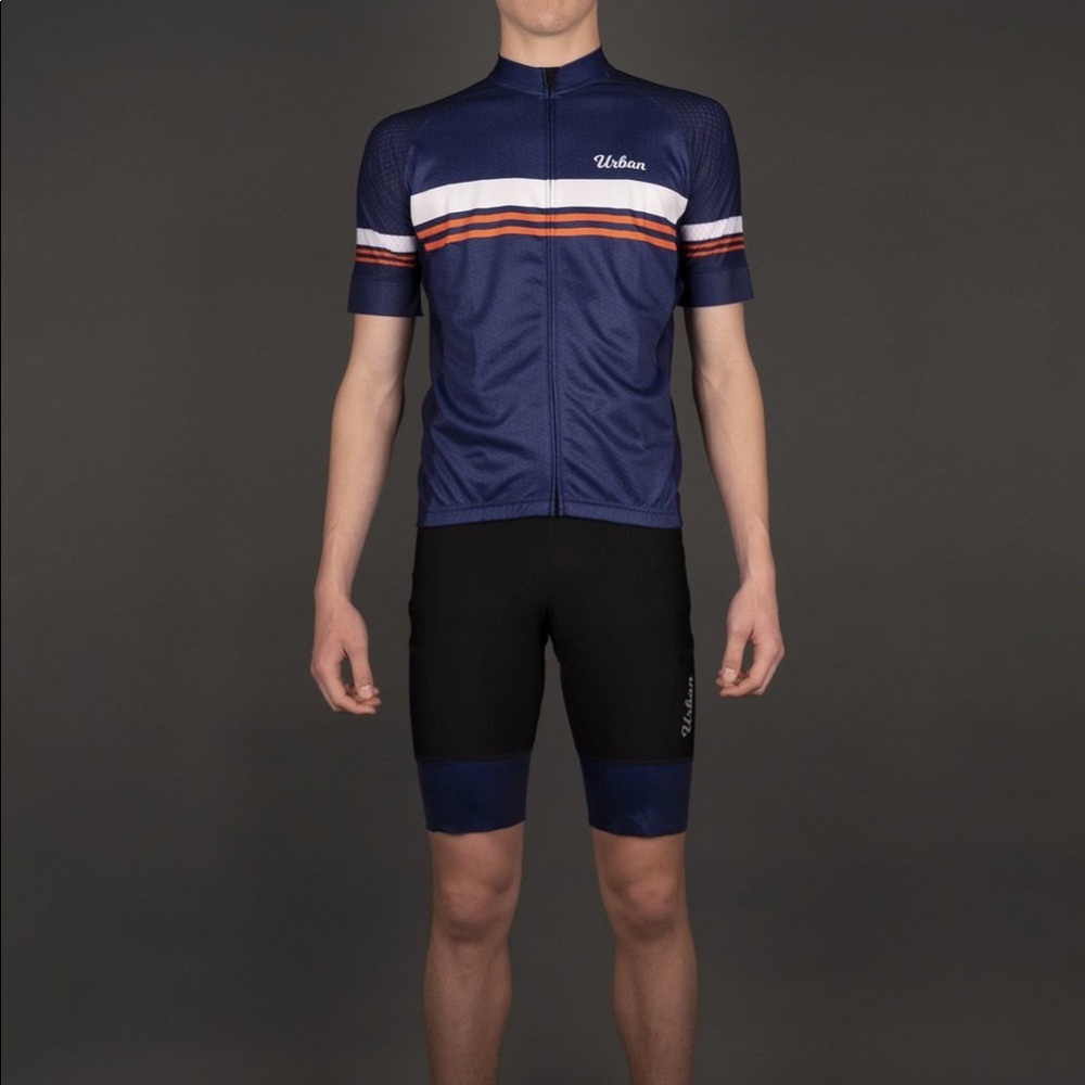 Men's Classic Blue Cycling Kit-Jersey & Bib Shorts